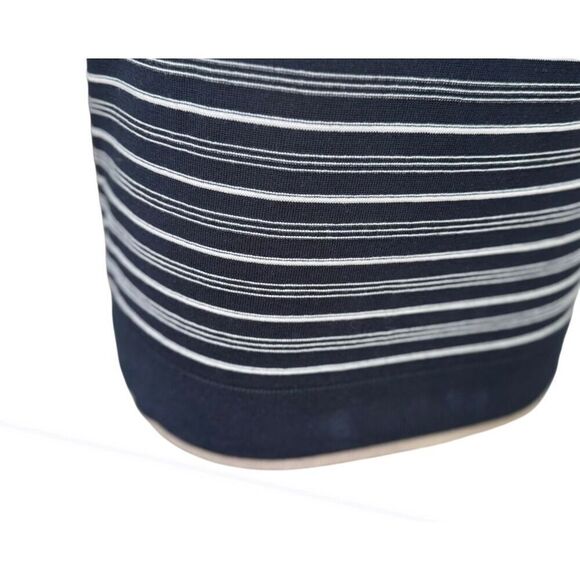 MNG Men’s Short Sleeve Polo Split Collar Stripe Knit Sz. M - Picture 6 of 7